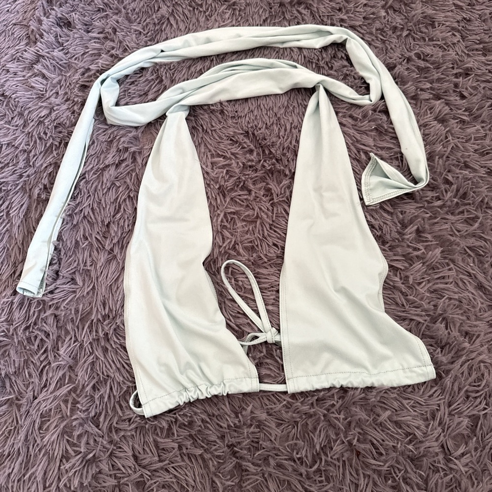 teal tie halter top